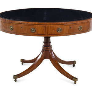 A Regency Mahogany Oval Drum Table
Circa