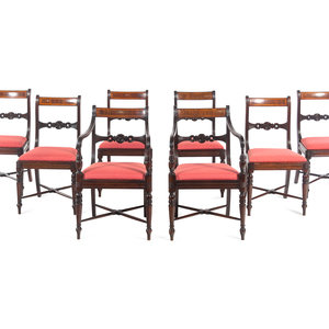 A Set of Eight Regency Style Mahogany