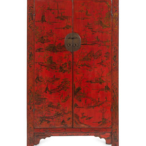 A Chinese Export Red Lacquer Cabinet 20th 2aa5de