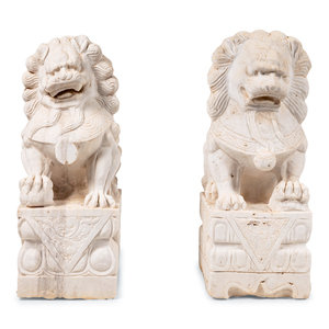 A Pair of Chinese Carved Marble 2aa5e9