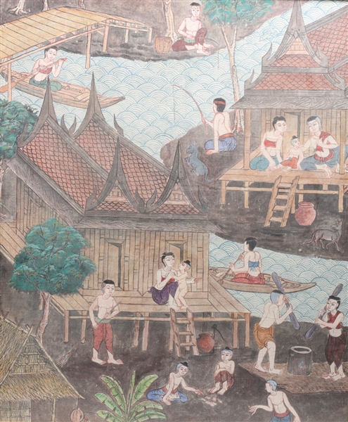 Antique Indonesian painting on