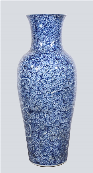 Tall Chinese ceramic flow blue floor