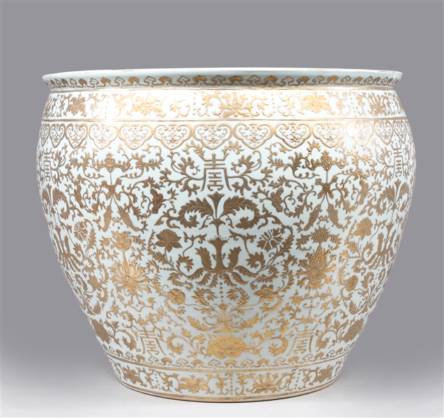 Chinese gilt relief fishbowl planter 2aa620