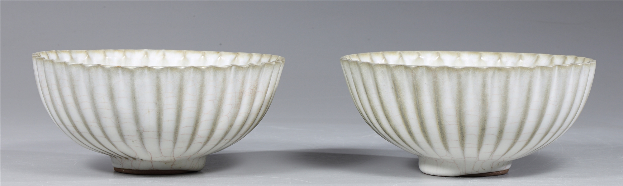 Pair Chinese crackle glazed bowls  2aa63d