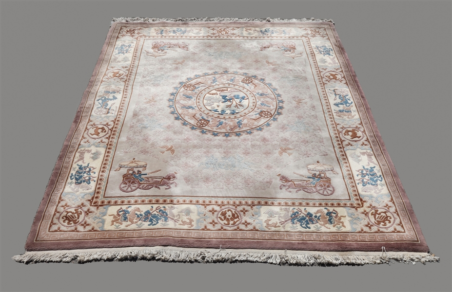 Large Chinese woold rug some wear  2aa65c