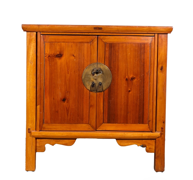 Chinese wood low 2-door cabinet;