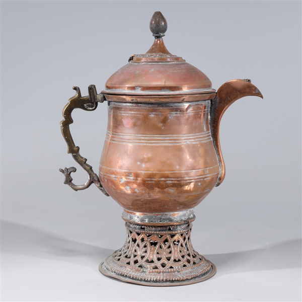 Antique Indian copper ewer with