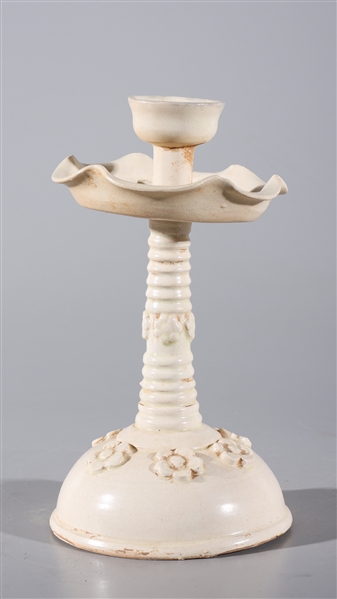 Chinese glazed ceramic candlestick 2aa691