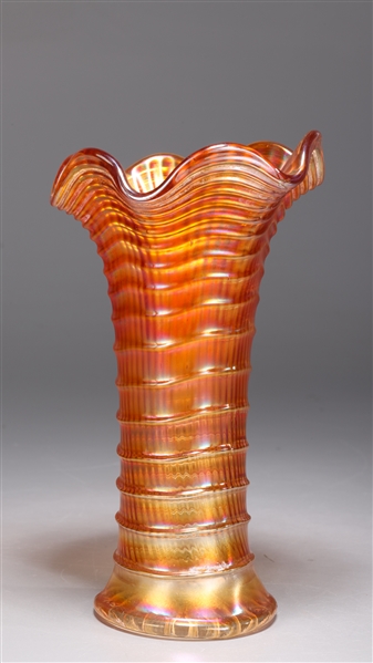 Early vintage Carnival glass amber