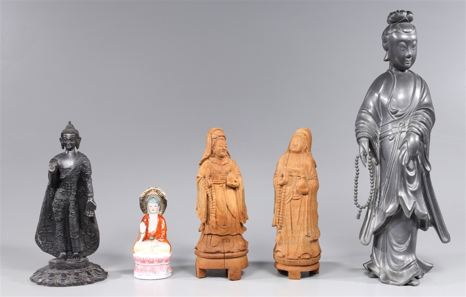 Group of five Chinese statuary 2aa6cc