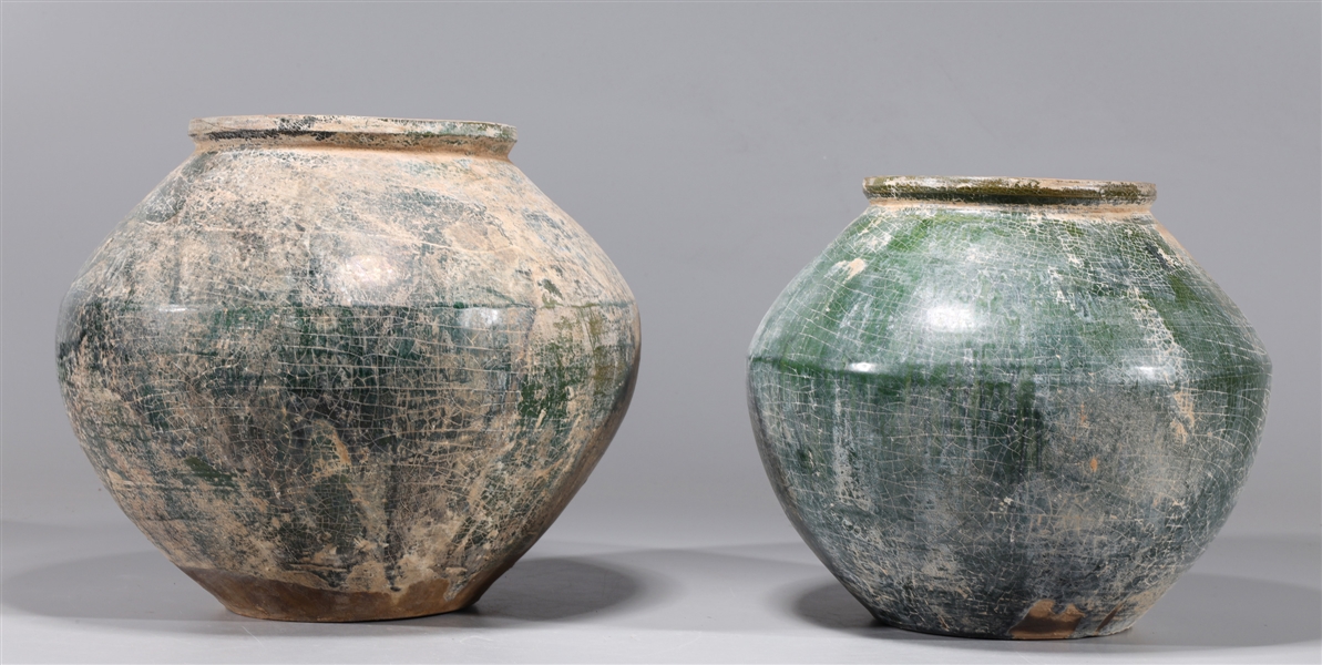 Two Chinese early style green crackle 2aa77c