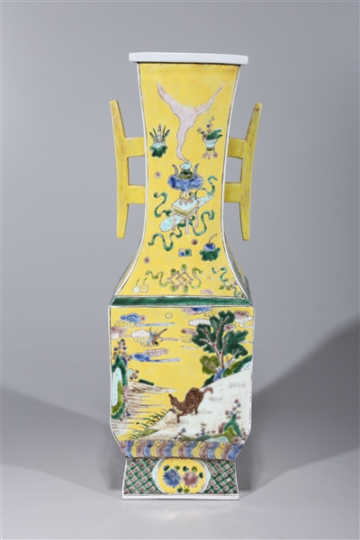 Large yellow-ground Chinese enameled