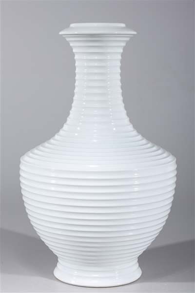 Chinese blanc de chine fluted vase;