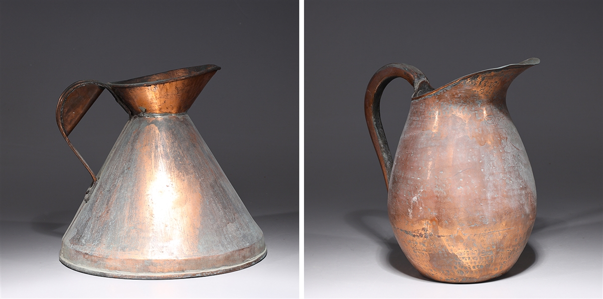 Two antique Indian copper vessels,