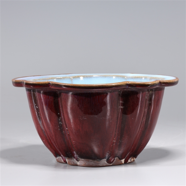 Chinese flambe glazed porcelain