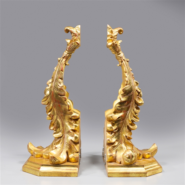 Pair of large and elaborate gilt