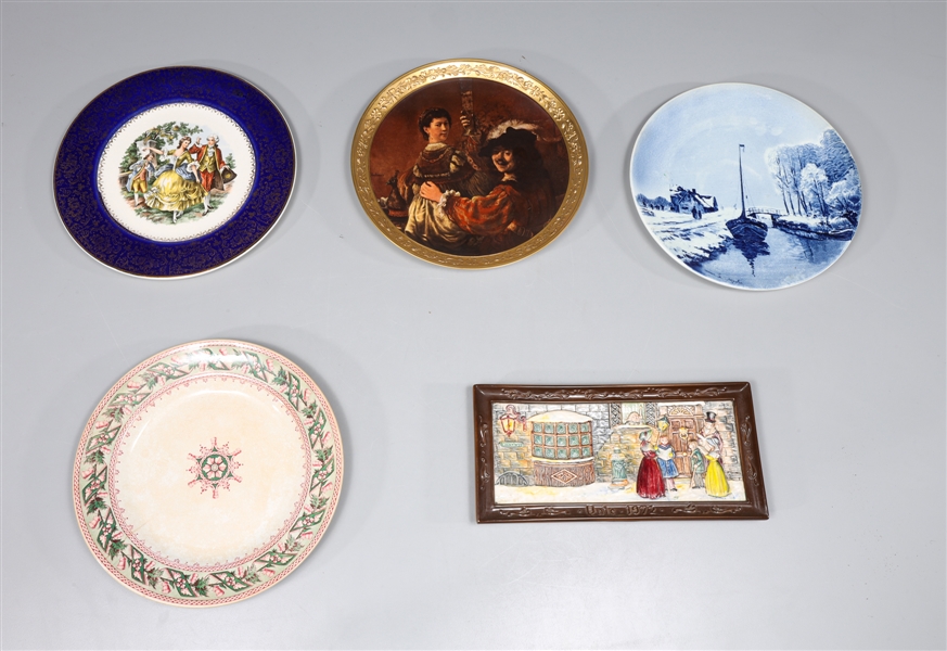 Group of five porcelain plates