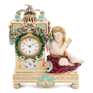 A Meissen Porcelain Mantle Clock
German,