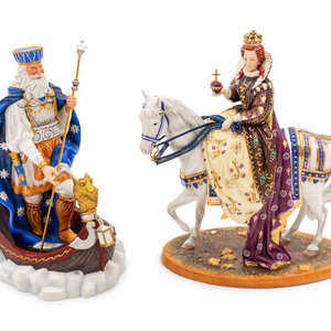 Two Bella Bisque Porcelain Figural