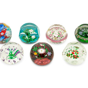 A Group of Seven Millefiori Glass 2aa979