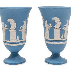 A Pair of Wedgwood Jasperware Urns
height