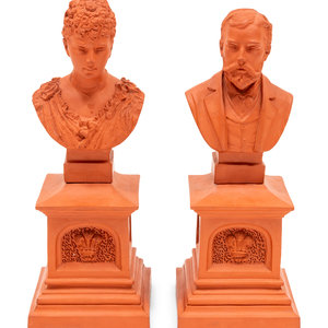 A Pair of Terra Cotta Busts of