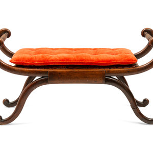 English Regency Curule Bench with