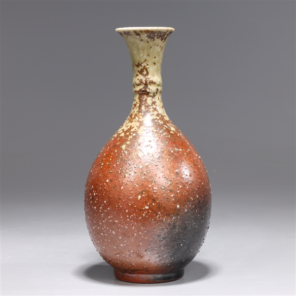 Unusual Korean glazed ceramic bottle