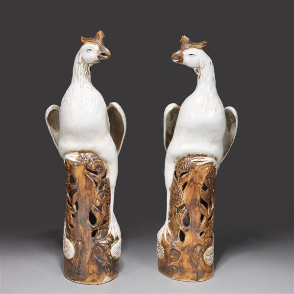 Pair of Chinese porcelain phoenix bird