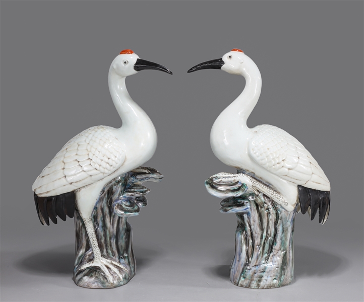 Pair of Chinese porcelain crane 2aaa15