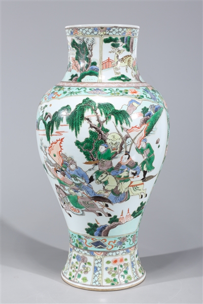 Large Chinese famille verte enameled