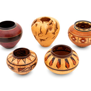 Five Turned Wood Bowls by Ray Allen American  2aaa6c