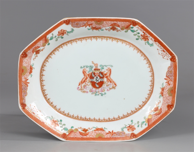 Chinese red and white octagonal