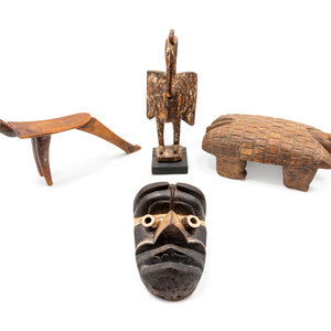 A Group of Carved Wooden African