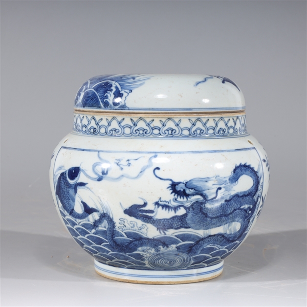 Chinese blue and white covered