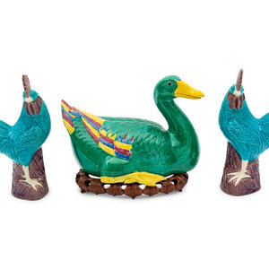 A Group of Chinese Porcelain Roosters