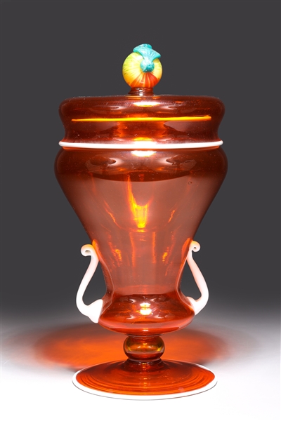Antique Venetian amber glass covered