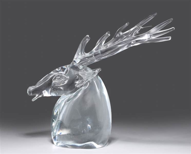 Crystal glass stag bust minor 2aaaff