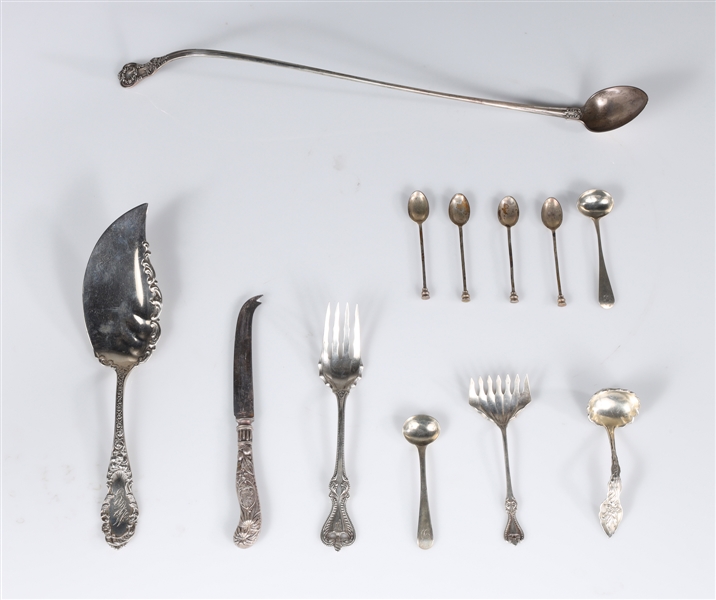Group of 12 antique sterling silver 2aab08