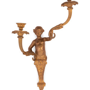 A Louis XV Style Gilt Bronze Two Light 2aac2d