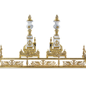 An Empire Style Brass and Marble