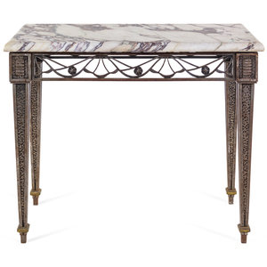 An Art Deco Patinated Metal Marble Top 2aac6a