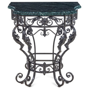 A French Iron and Marble-Top Console