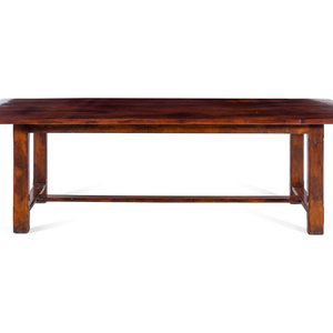 A Contemporary Walnut Trestle Table Height 2aacd1