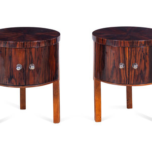 A Pair of Swedish Rosewood Cylindrical