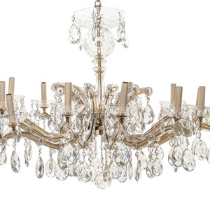 A Cut Glass Twelve-Light Chandelier
20th