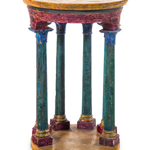 A Faux Painted Pedestal Table 20th 2aacf9