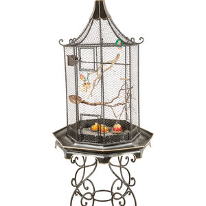 A Chinese Style Bird Cage and Stand 20th 2aad00