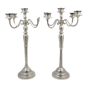 A Large Pair of Silver-Plate Five-Light