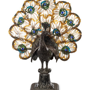 A Czechoslovakian Beaded Peacock Lamp
First